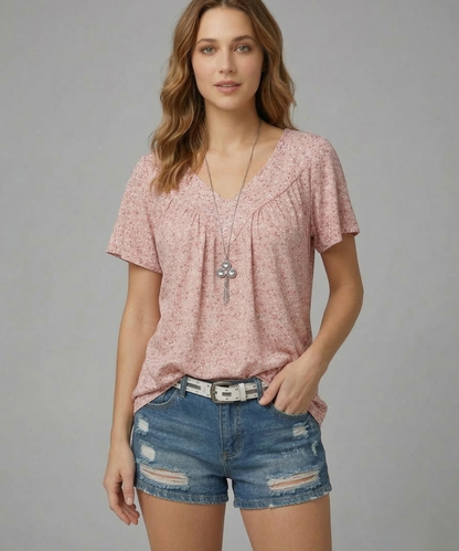 Avora Lyon | T-shirt Flora à col en V