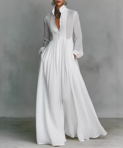 Avora Lyon | Robe plissée à manches longues