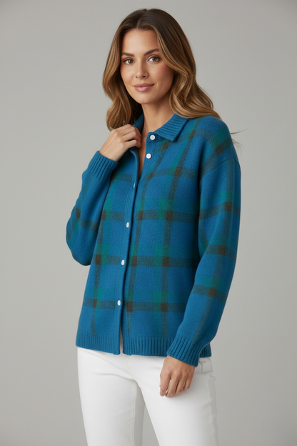 Avora Lyon | Cardigan Doux à Carreaux