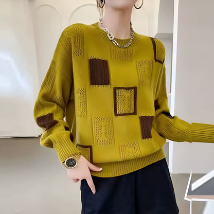 Avora Lyon | Pull Élégant à Motifs Géométriques Ajourés