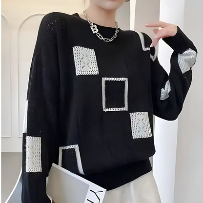 Avora Lyon | Pull Élégant à Motifs Géométriques Ajourés