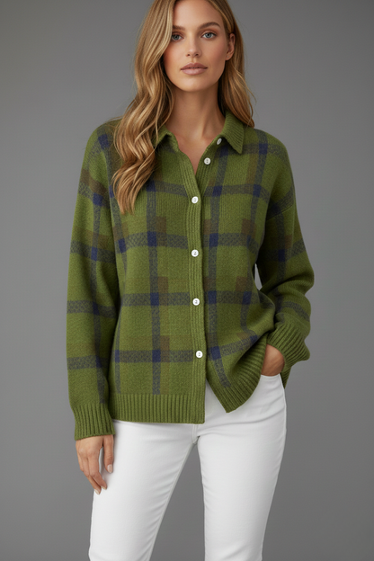 Avora Lyon | Cardigan Doux à Carreaux