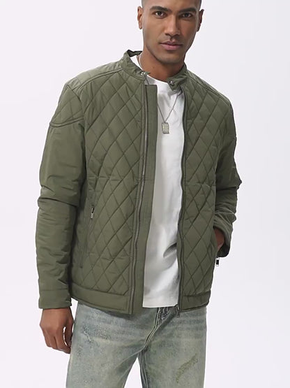 Avora Lyon | Veste décontractée de mi-saison à motif losanges