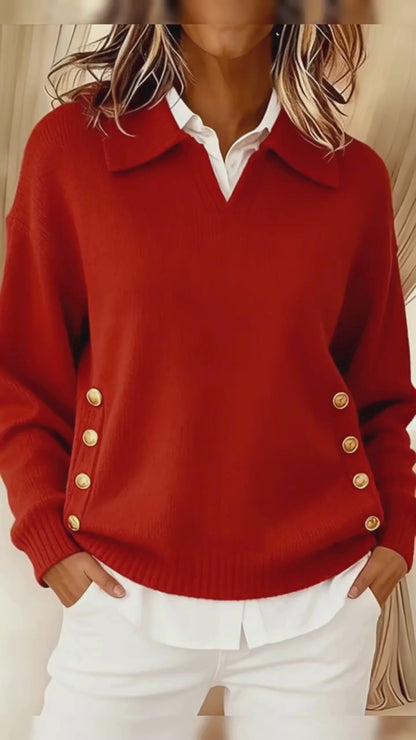 Avora Lyon | Pull décontracté ample à revers